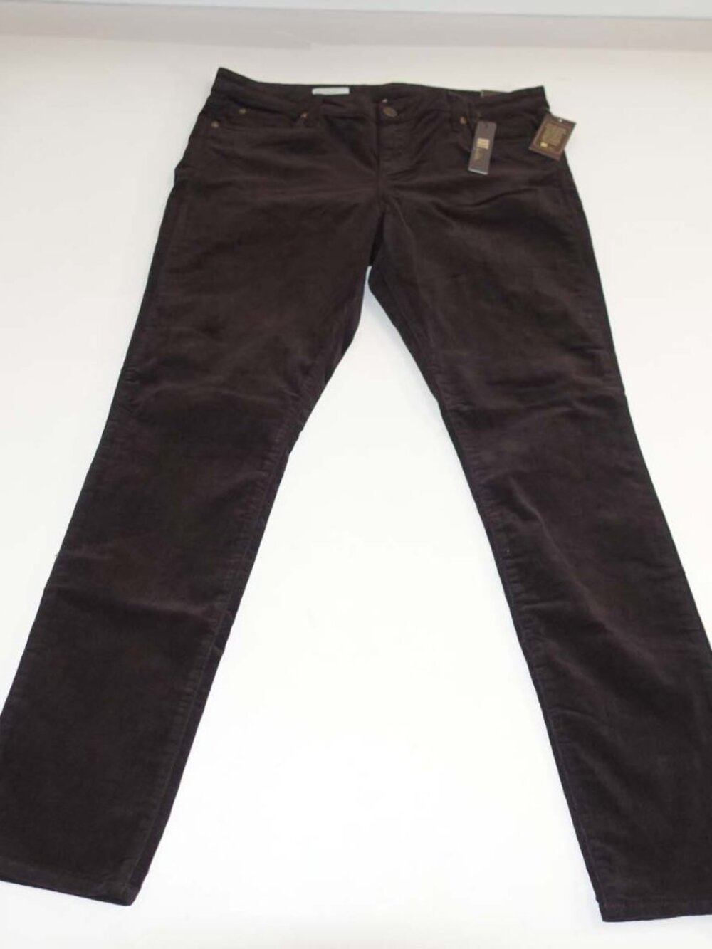 KUT from the Kloth Women's Mia Toothpick Skinny Corduroy Jeans Size 16 NWT Brown